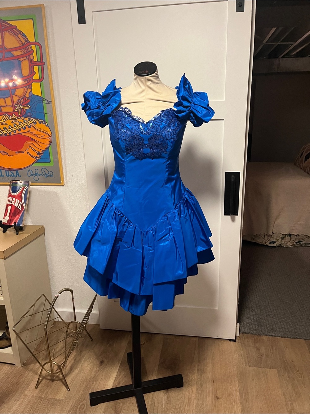 How very 80’s Royal Blue Party Dress!
